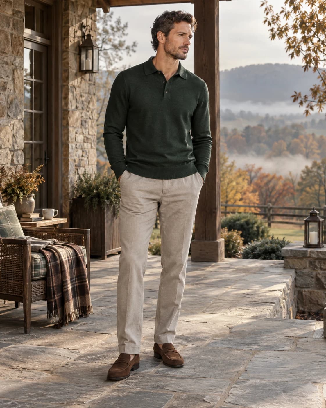 Forest Long Sleeve Polo — фотография 1
